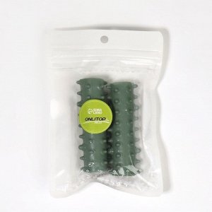 Массажёр с шипами, универсальный, 2 части, 9.5x3 см, зелёный