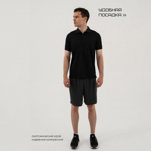 Футболка - поло мужская Resport, 52, цвет чёрный, спортивная