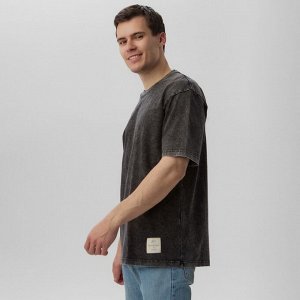 Футболка мужская MIST из вареного хлопка, цв. черный