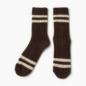 Носки женские из монгольской шерсти, цвет шоколадный