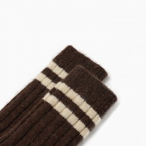 Носки женские из монгольской шерсти, цвет шоколадный