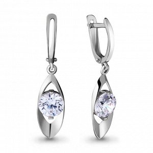 Серебряные серьги с фианитом swarovski 43685.5