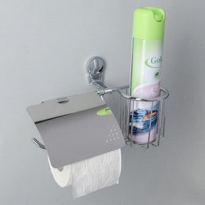 Держатель для туалетной бумаги с крышкой и дезодоранта Accoona A11805-1, цвет хром