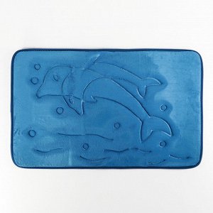 Коврик Доляна «Дельфины», 50?80 см, цвет синий