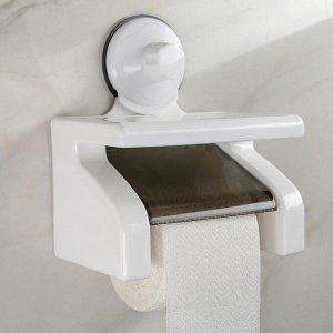Держатель для туалетной бумаги с полкой, 18x11,5x20,3 см, цвет белый