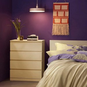 MALM, Комод с 4 выдвижными ящиками, желтый, 80х100 см