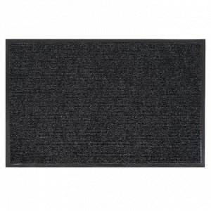 Коврик придверный влаговпитывающий, ребристый, «Комфорт», 60x90 см, цвет чёрный