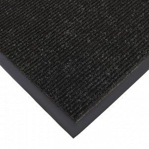 Коврик придверный влаговпитывающий, ребристый, «Комфорт», 90x120 см, цвет чёрный