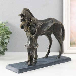 Фигурка полистоун «Девочка с конём» под металл, 23.5x8.7x29.5 см