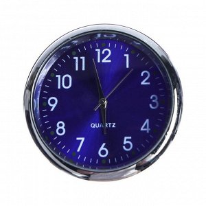 Часы автомобильные, внутрисалонные, диаметр 4.5 см, синий циферблат