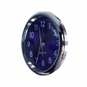 Часы автомобильные, внутрисалонные, диаметр 4.5 см, синий циферблат