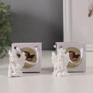Фигурка полистоун «Ангелочек в короне», белый, 3x3x5 см, МИКС