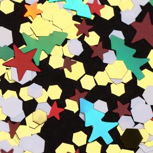 Пайетки для декора, «New Year», цвет золотистый/красный/серебристый