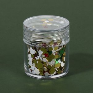 Пайетки для декора, «New Year», цвет золотистый/красный/серебристый