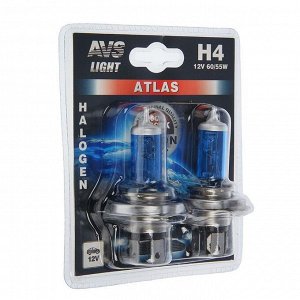 Галогенная лампа AVS ATLAS, H4, 12 В, 60/55 Вт, набор 2 шт
