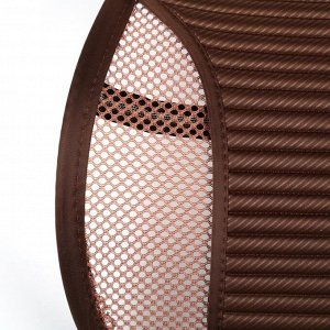 Ортопедическая спинка на сиденье усиленная со вставками, 38x39 см, коричневый