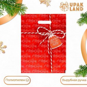 Пакет подарочный новогодний «Новогодний подарок», полиэтиленовый с вырубной ручкой, 30x40 см