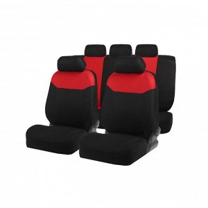 Авточехлы на сиденья TORSO Premium универсальные, 9 предметов, чёрно-красный AV-28