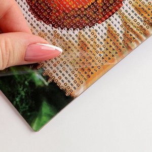 Алмазная мозаика на новый год с частичным заполнением «Рыжий кот», 20x25 см, набор для творчества