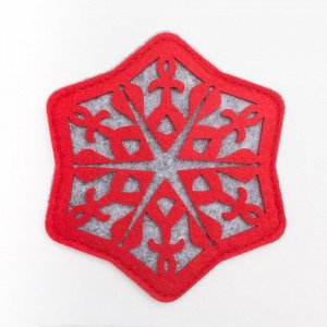 Подставка для бокала Доляна «Снежинка», 8,5 см, цвет красный