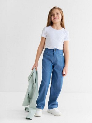 Рубашка для девочки MINAKU: Jeans collection, серо-голубая.