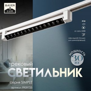 Светильник трековый SIMPLE "Линза" LED 30Вт белый 47х3,5х4,5 см