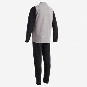 Тренировочный костюм теплый 100 для мальчиков гимнастич. серо-черный Warmy Zip DOMYOS