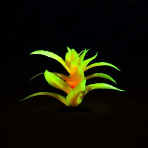 Растение искусственное аквариумное, светящееся, 10 см, красное