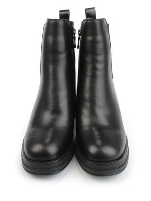 04-M3-836 BLACK Ботильоны зимние женские (натуральная кожа, натуральный мех)