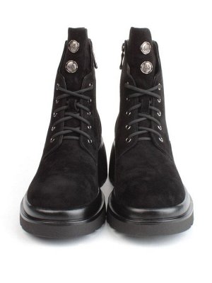 04-M3-H206 BLACK Ботинки зимние женские (натуральная замша, натуральный мех)