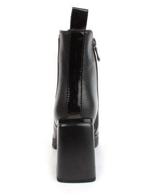 04-M3-836 BLACK Ботильоны зимние женские (натуральная кожа, натуральный мех)