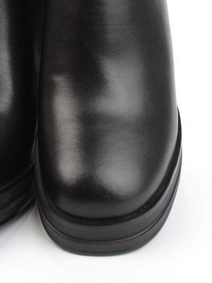 04-M3-836 BLACK Ботильоны зимние женские (натуральная кожа, натуральный мех)