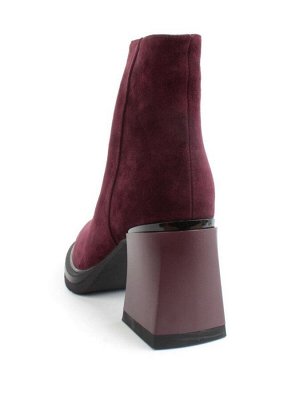 04-M3-9204 WINE Ботильоны зимние женские (натуральная кожа, натуральный мех)