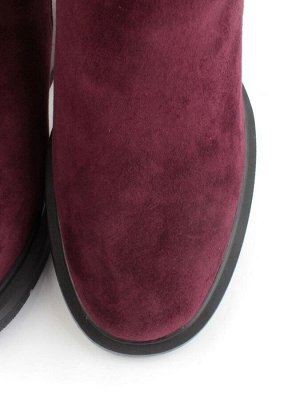 04-M3-9204 WINE Ботильоны зимние женские (натуральная кожа, натуральный мех)