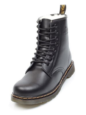 04-MB6021-1 BLACK Ботинки зимние женские (натуральная кожа, натуральный мех)