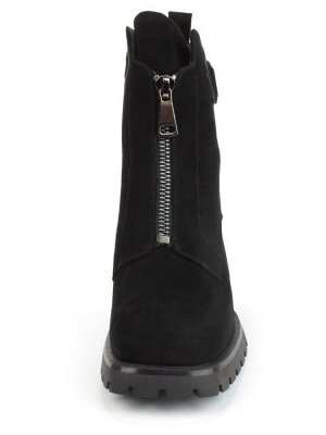 04-M3-L855 BLACK Ботильоны зимние женские (натуральная замша, натуральный мех)
