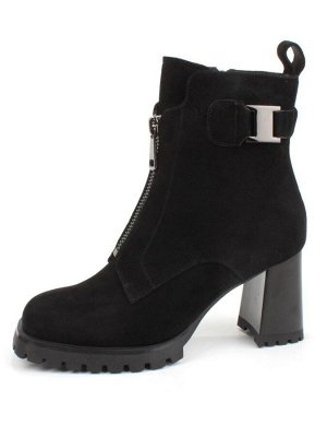 04-M3-L855 BLACK Ботильоны зимние женские (натуральная замша, натуральный мех)