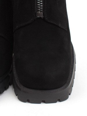 04-M3-L855 BLACK Ботильоны зимние женские (натуральная замша, натуральный мех)
