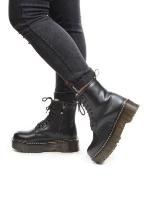 04-MB6022-1 BLACK Ботинки зимние женские (натуральная кожа, натуральный мех)
