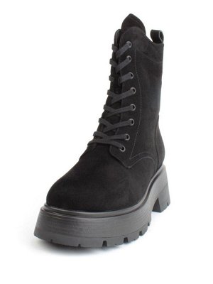 04-M2-1376 BLACK Ботинки зимние женские (натуральная замша, натуральный мех)