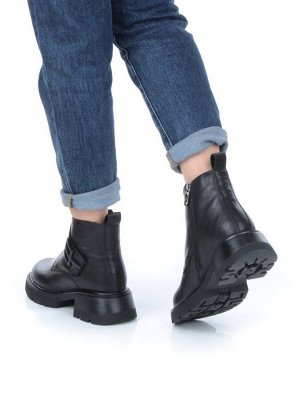 04-M3-L857 BLACK Ботинки зимние женские (натуральная кожа, натуральный мех)