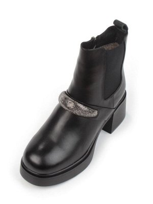 04-M904 987-31M-1 BLACK Ботинки зимние женские (натуральная кожа, натуральный мех)