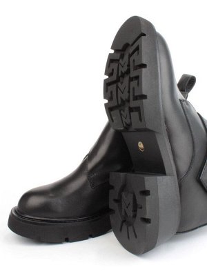 04-M3-L857 BLACK Ботинки зимние женские (натуральная кожа, натуральный мех)