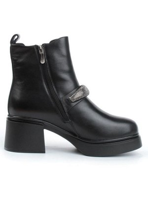 04-M904 987-31M-1 BLACK Ботинки зимние женские (натуральная кожа, натуральный мех)