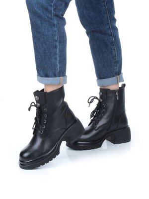 04-M3-H207 BLACK Ботинки зимние женские (натуральная кожа, натуральный мех)