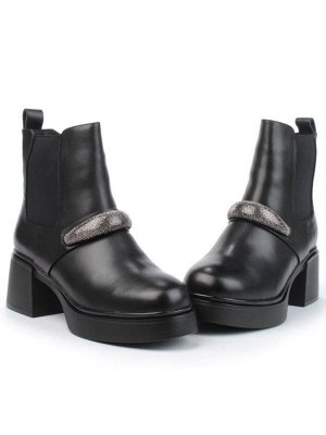 04-M904 987-31M-1 BLACK Ботинки зимние женские (натуральная кожа, натуральный мех)