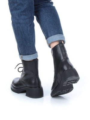 04-M3-H207 BLACK Ботинки зимние женские (натуральная кожа, натуральный мех)