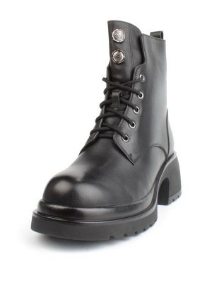 04-M3-H207 BLACK Ботинки зимние женские (натуральная кожа, натуральный мех)