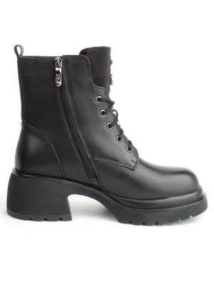04-M3-H207 BLACK Ботинки зимние женские (натуральная кожа, натуральный мех)