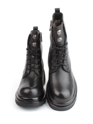04-M3-H207 BLACK Ботинки зимние женские (натуральная кожа, натуральный мех)
